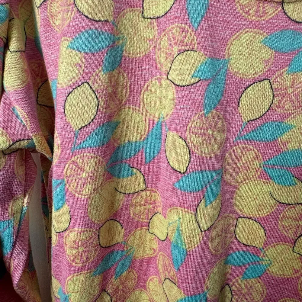 Rosie Harlow Pink Lemon Pajama Top Size Large